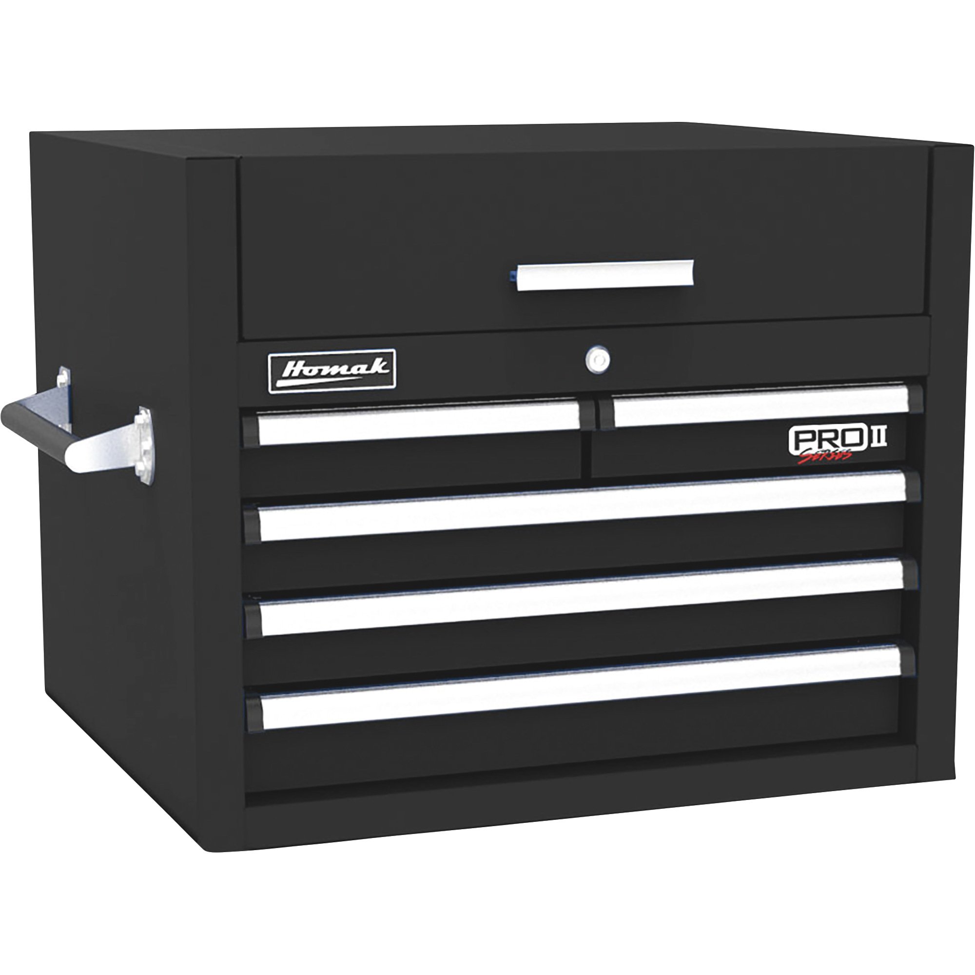Homak 27in. Pro II 5-Drawer Top Tool Chest — 7200 Cu. In. of Storage, 26.5in.W x 25.25in.D x 21.375in.H
